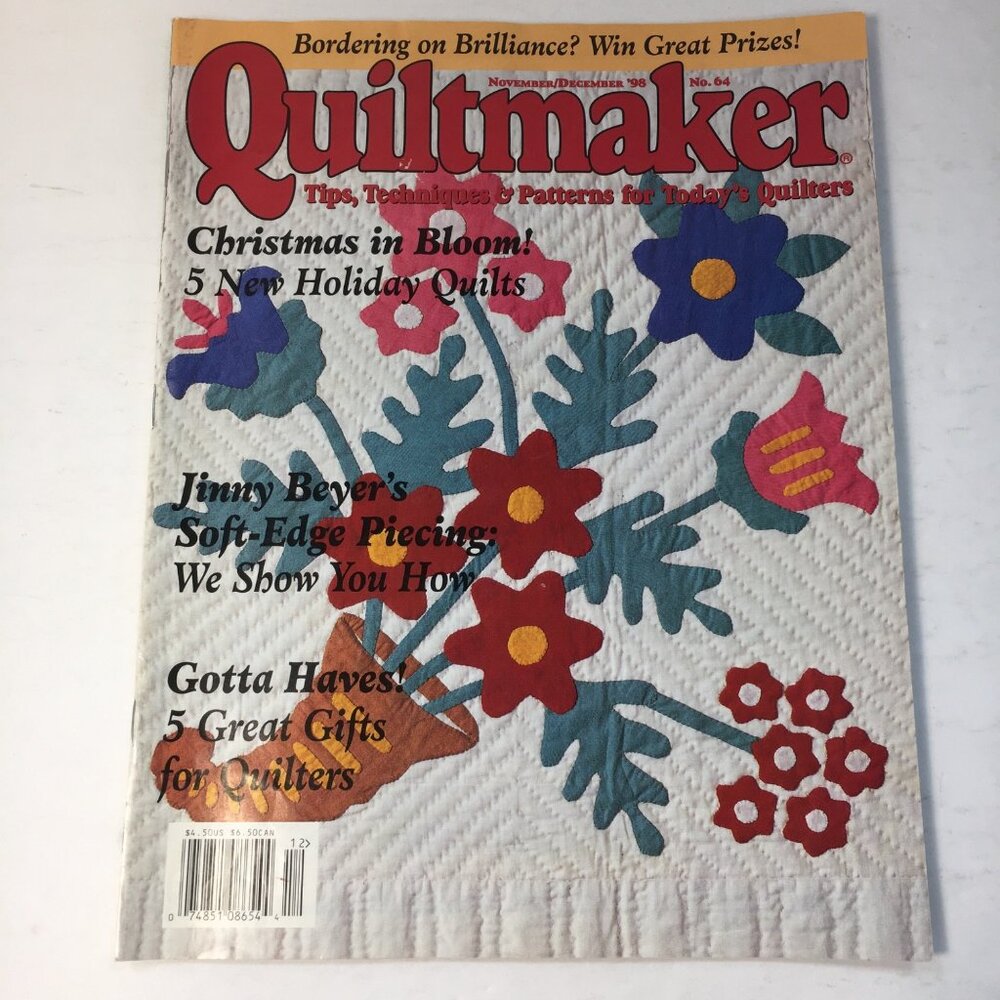 Quiltmaker Magazine Nov/Dec 1998 Tips & 5 New Patterns For Quilting Enthusiasts